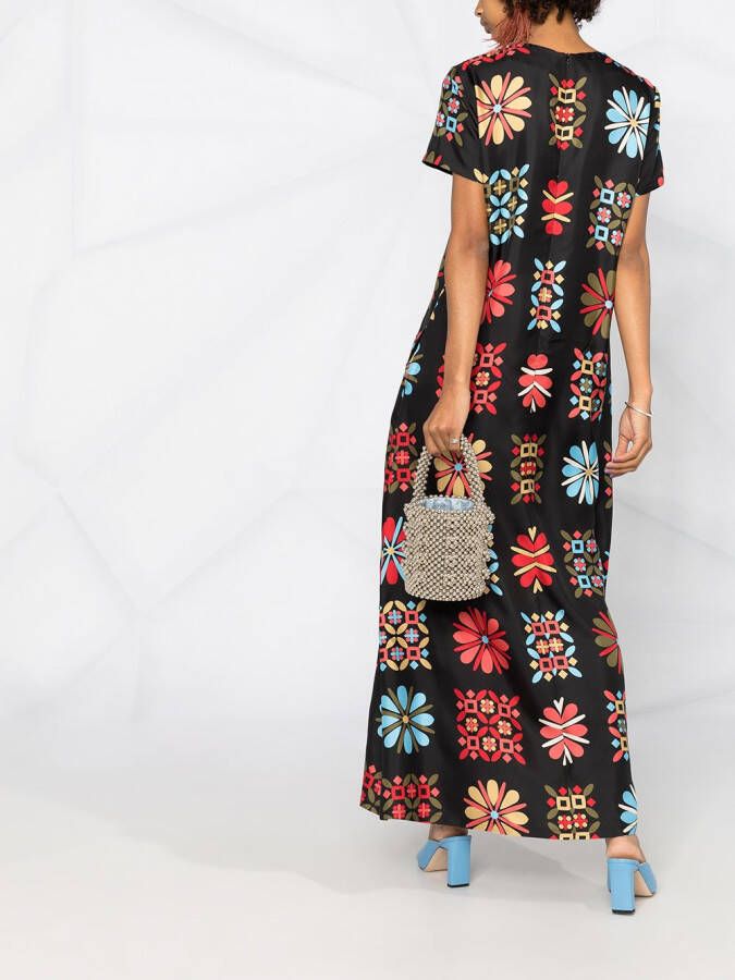 La DoubleJ Maxi-jurk met print Zwart