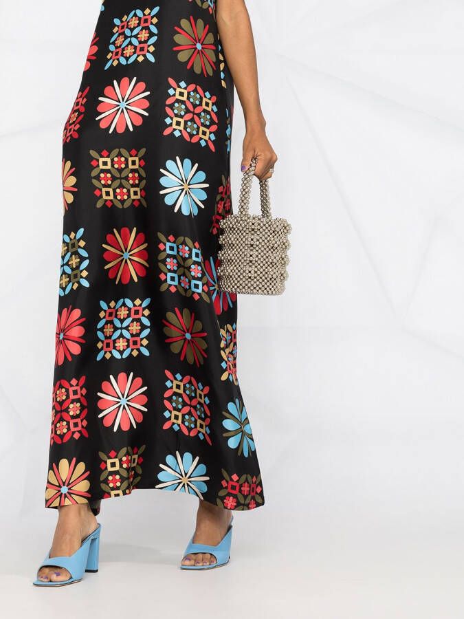 La DoubleJ Maxi-jurk met print Zwart