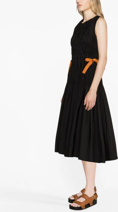 La DoubleJ Midi-jurk met ceintuur Zwart