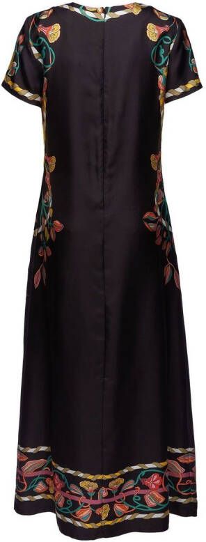 La DoubleJ Midi-jurk met grafische print Zwart