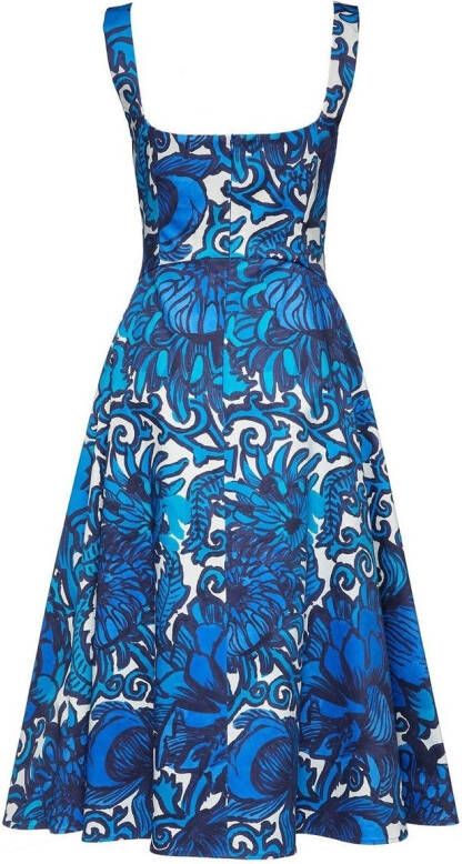La DoubleJ Midi-jurk met print Blauw