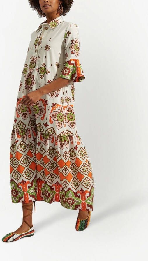 La DoubleJ Midi-jurk met print Oranje