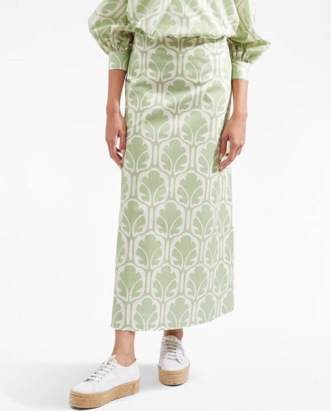 La DoubleJ Midi-rok met print Groen