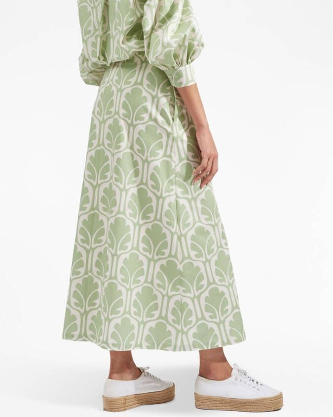 La DoubleJ Midi-rok met print Groen