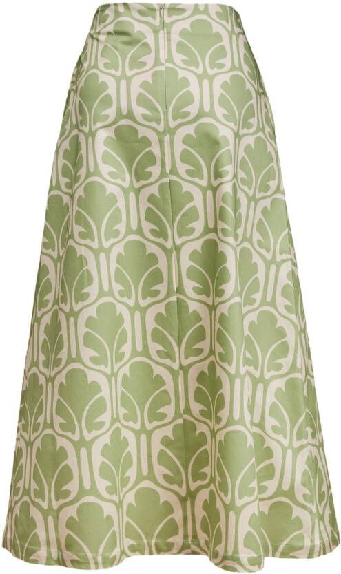 La DoubleJ Midi-rok met print Groen
