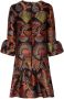 La DoubleJ Mini-jurk met bloemjacquard Bruin - Thumbnail 4