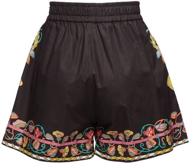 La DoubleJ Shorts met bloemenprint Zwart