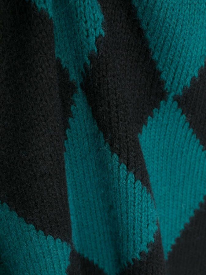 La DoubleJ Sjaal met argyle patroon Zwart