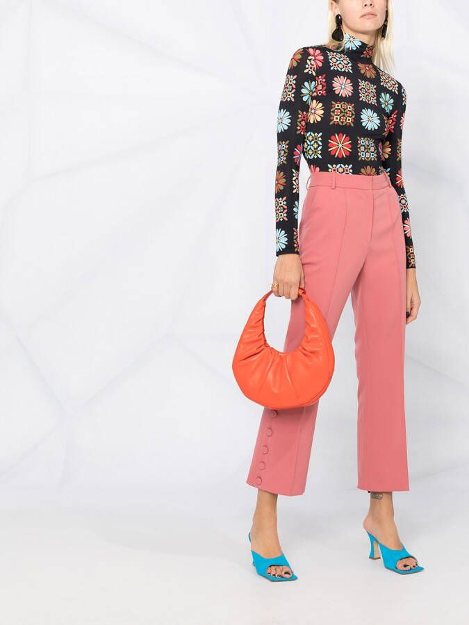 La DoubleJ Top met bloemenprint Zwart