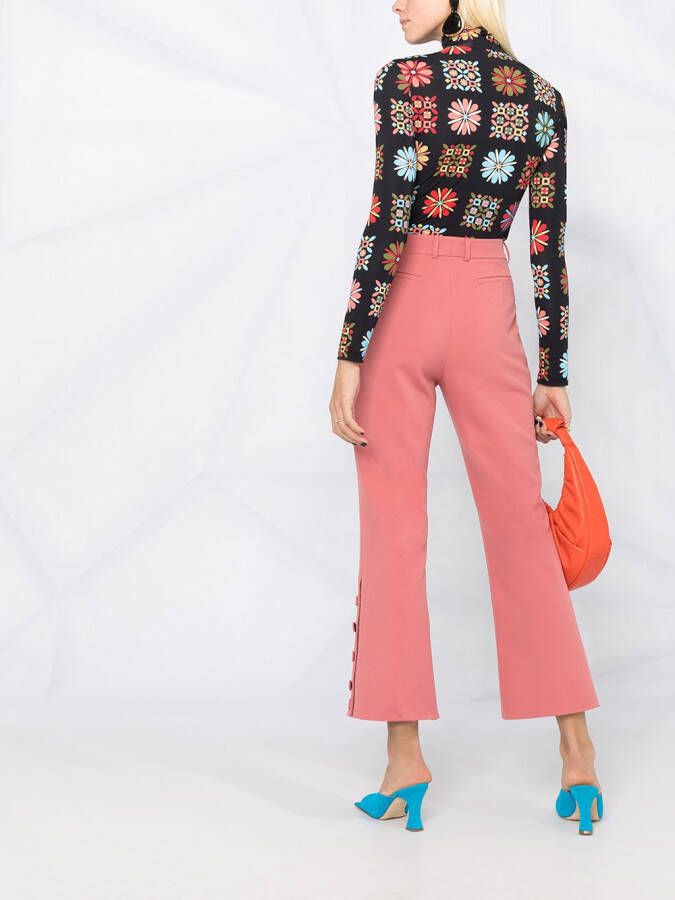 La DoubleJ Top met bloemenprint Zwart