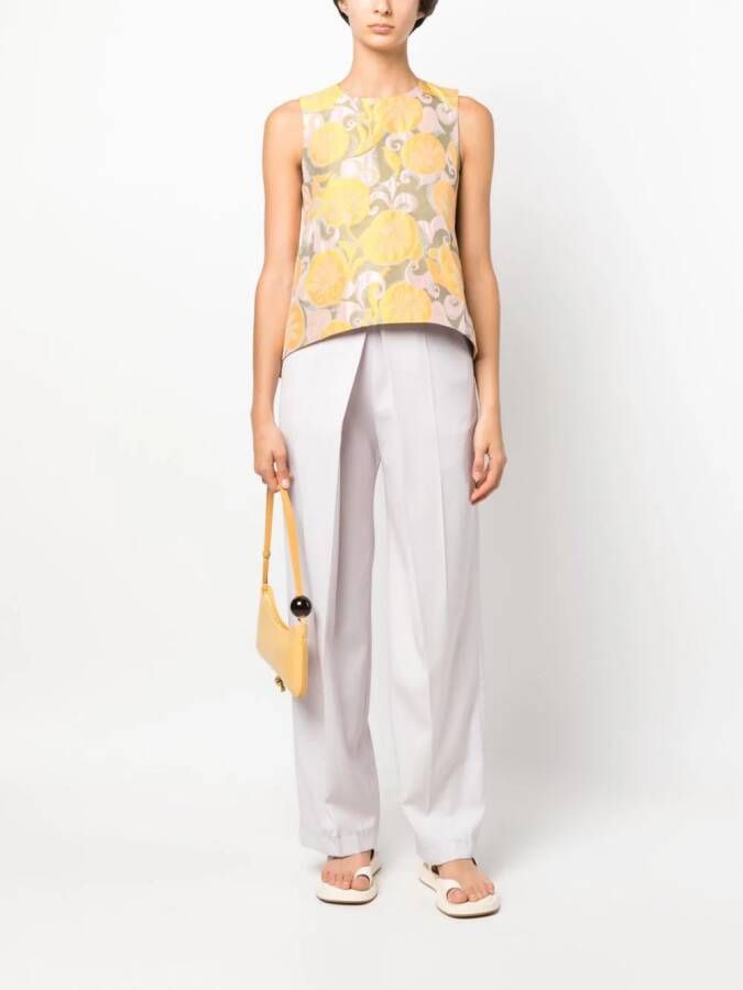 La DoubleJ Top met jacquard Geel