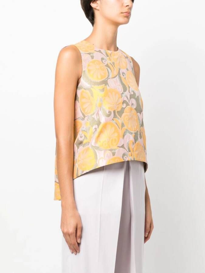 La DoubleJ Top met jacquard Geel