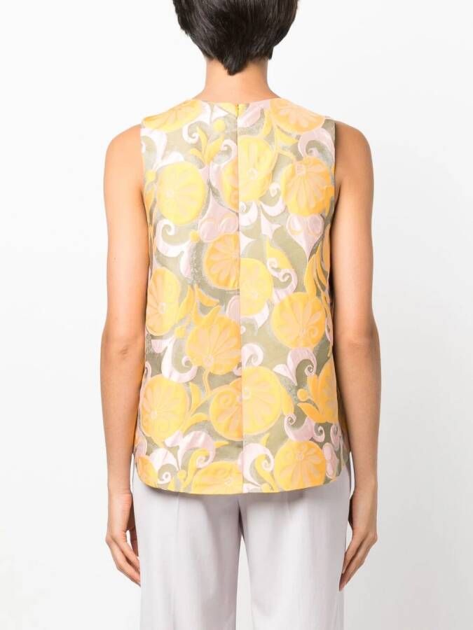 La DoubleJ Top met jacquard Geel
