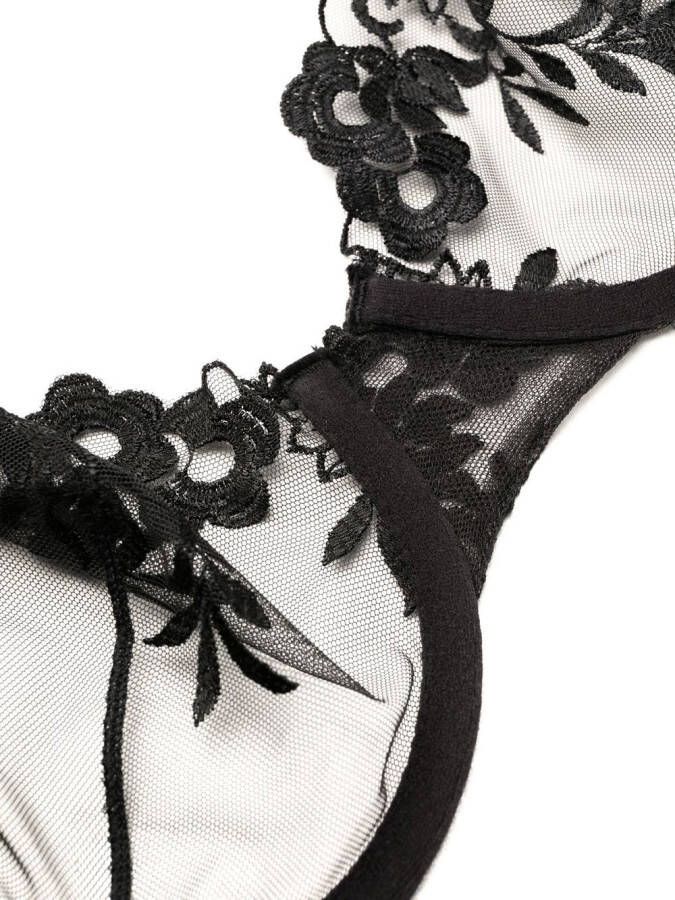 La Perla Bh met geborduurde bloemen Zwart