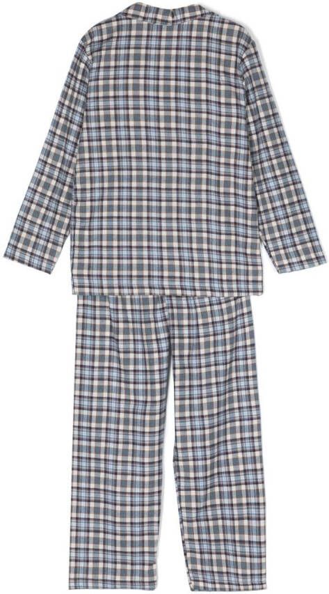 La Perla Kids Geruite pyjama Blauw