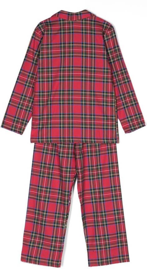 La Perla Kids Pyjama met tartan ruit Rood