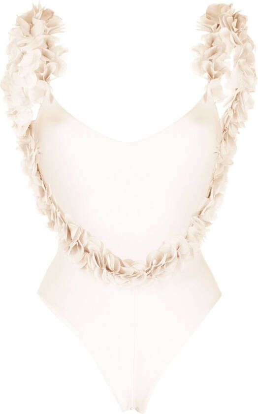 La Reveche Badpak met bloemenpatch Beige