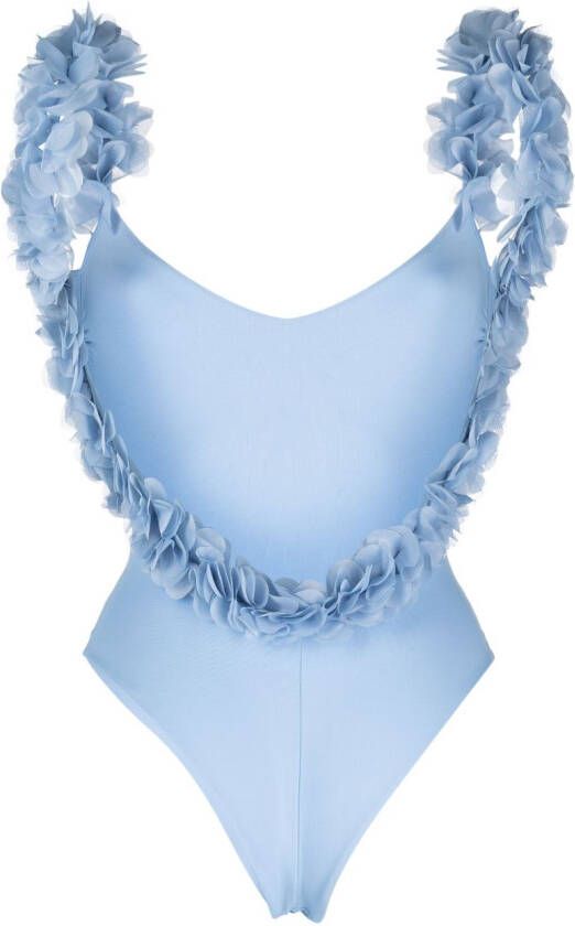 La Reveche Badpak met bloemenpatch Blauw