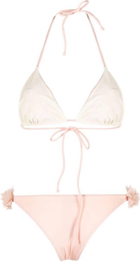La Reveche Bikini met bloemenapplicatie Roze
