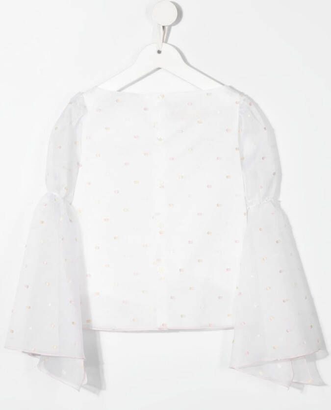 La Stupenderia Blouse met stippen Wit