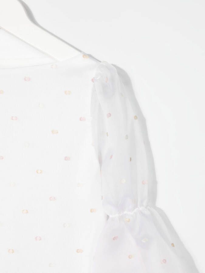 La Stupenderia Blouse met stippen Wit