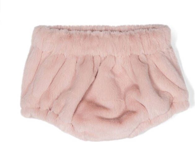 La Stupenderia Broek met imitatiebont Roze