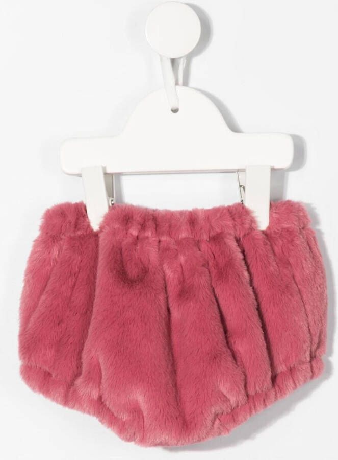 La Stupenderia Broek met imitatiebont Roze