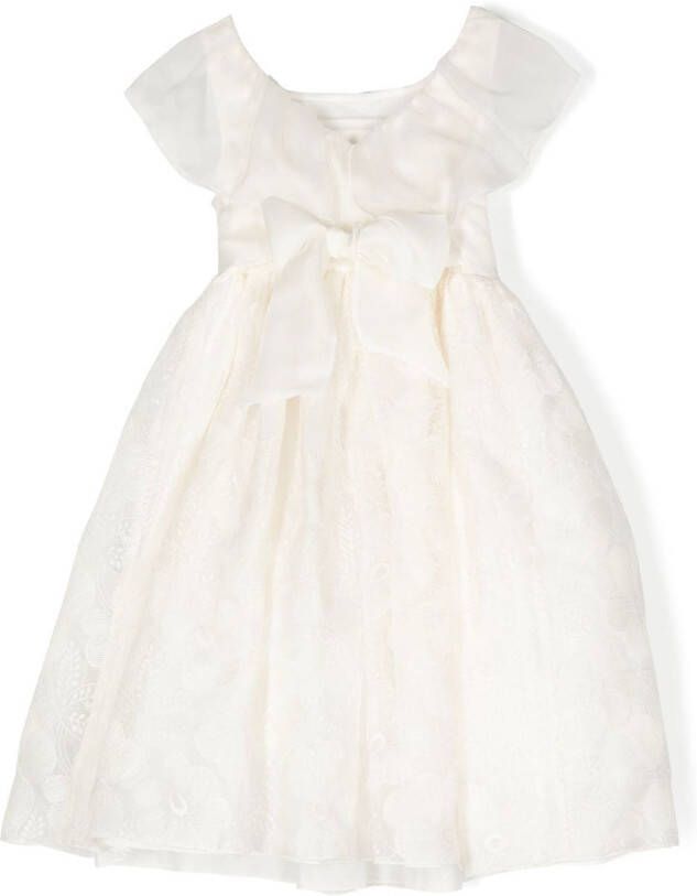 La Stupenderia Maxi-jurk met kant Wit