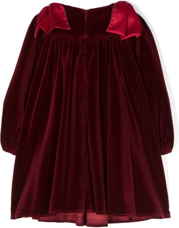 La Stupenderia Fluwelen jurk Rood