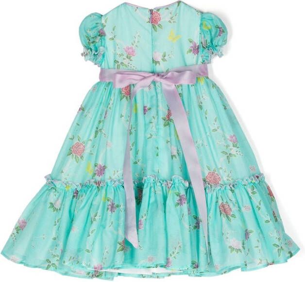 La Stupenderia Jurk met bloemenprint Blauw