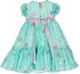 La Stupenderia Jurk met bloe print Blauw - Thumbnail 2