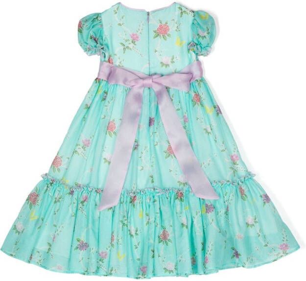 La Stupenderia Jurk met bloemenprint Blauw
