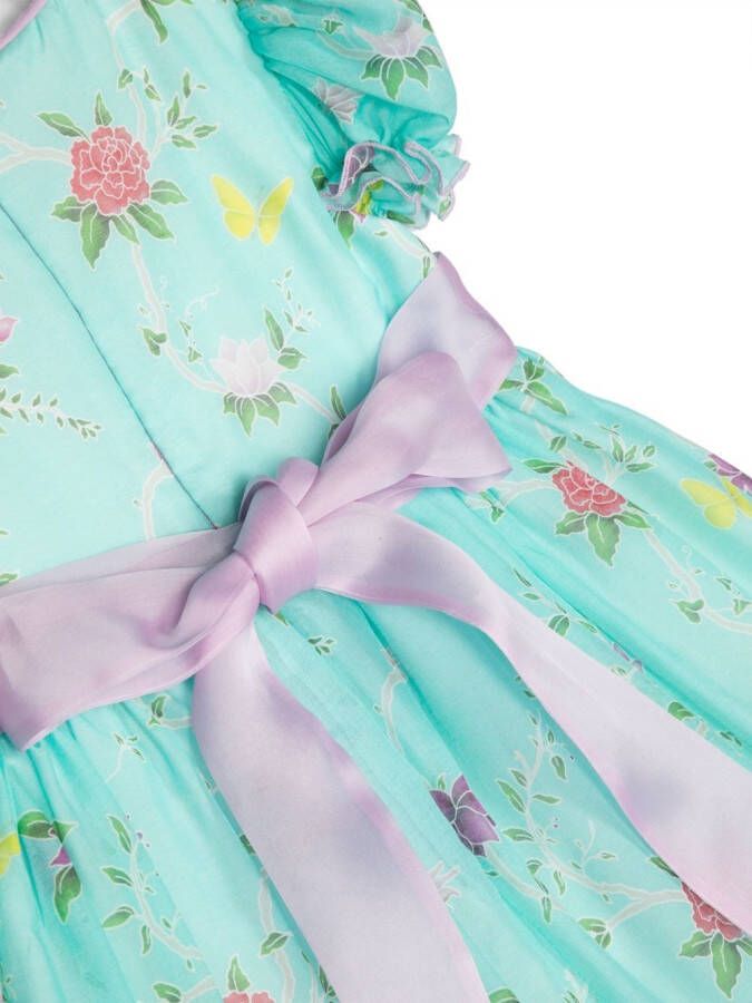 La Stupenderia Jurk met bloemenprint Blauw