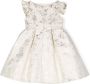 La Stupenderia Jurk met bloe print Goud - Thumbnail 2
