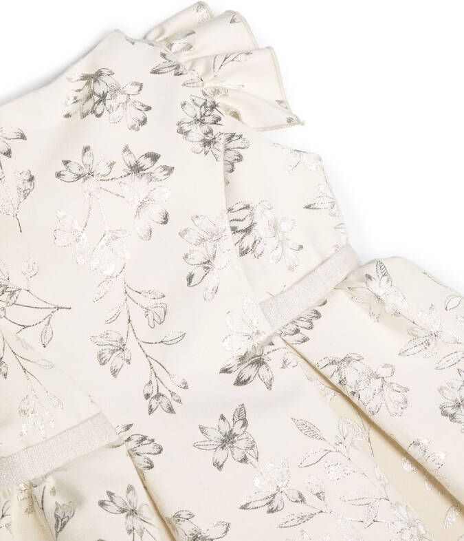 La Stupenderia Jurk met bloemenprint Goud