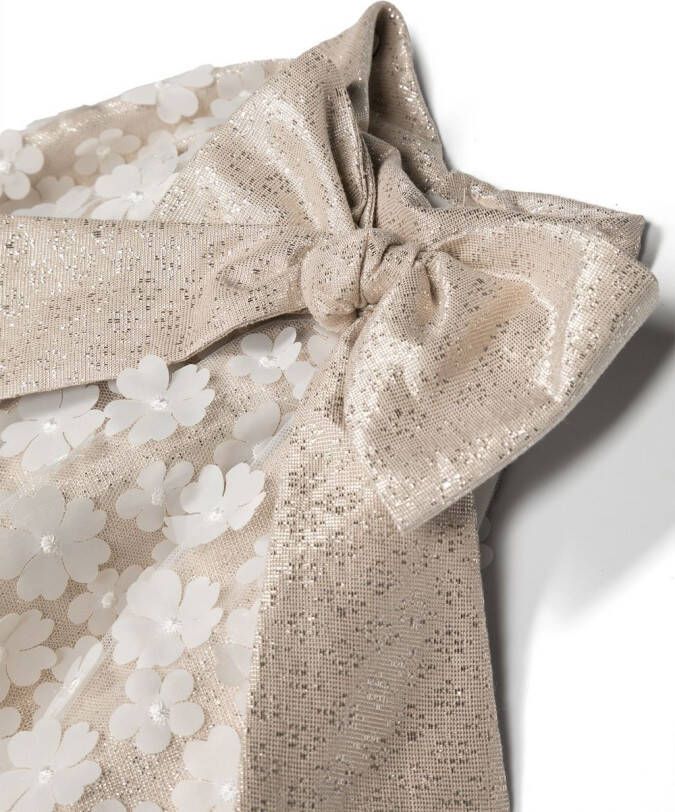 La Stupenderia Jurk met bloemenpatch Goud
