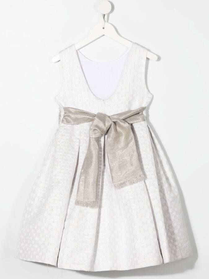 La Stupenderia Jurk met jacquard Wit