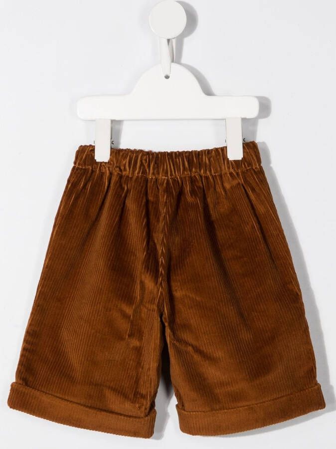 La Stupenderia Ribfluwelen shorts Bruin