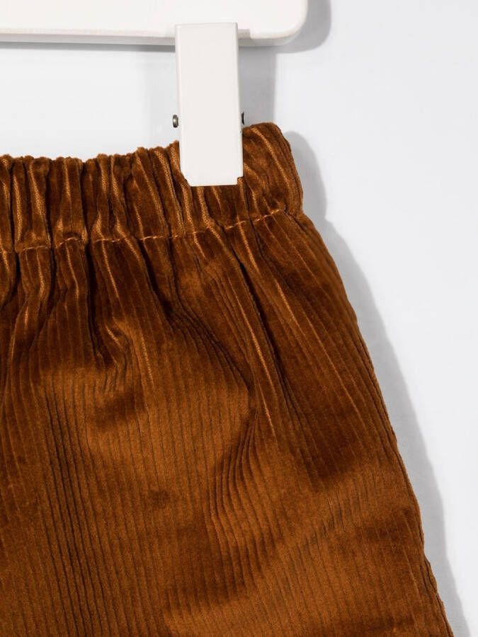 La Stupenderia Ribfluwelen shorts Bruin