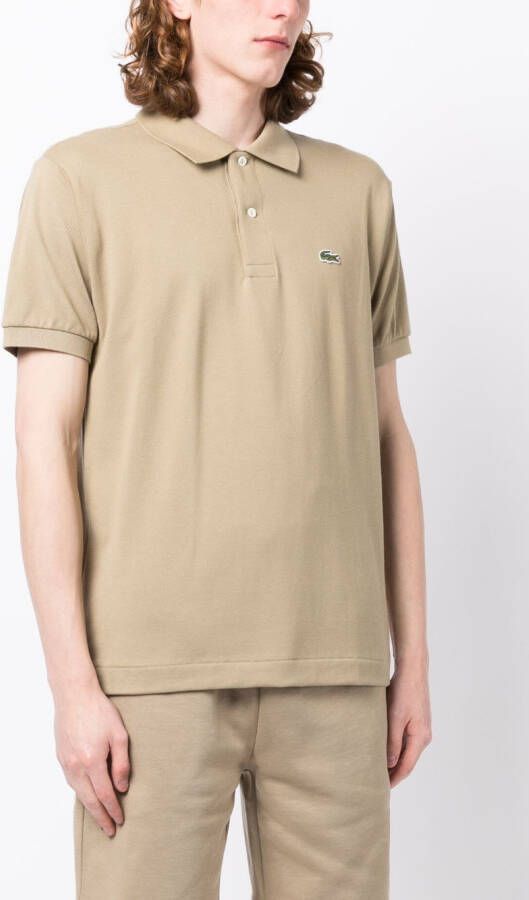 Lacoste Poloshirt met geborduurd logo Bruin