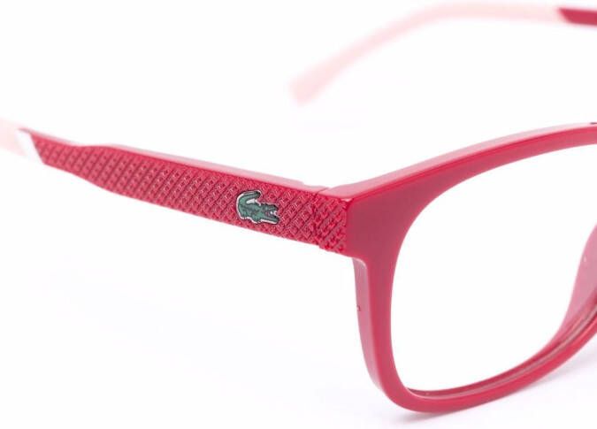 Lacoste Kids Bril met rechthoekig montuur Rood