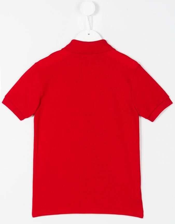 Lacoste Kids logo embroidery polo shirt Rood