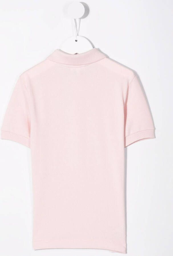 Lacoste Kids Poloshirt met geborduurde krokodil Roze