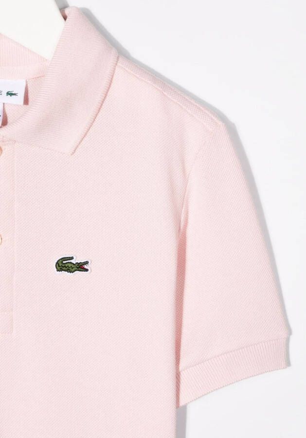 Lacoste Kids Poloshirt met geborduurde krokodil Roze