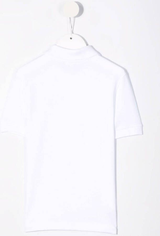 Lacoste Kids Poloshirt met geborduurde krokodil Wit
