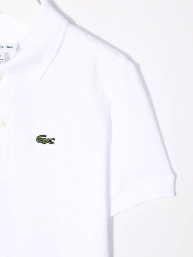 Lacoste Kids Poloshirt met geborduurde krokodil Wit
