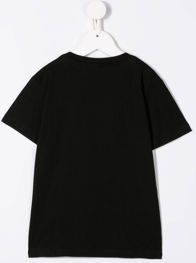 Lacoste Kids T-shirt met geborduurd logo Zwart