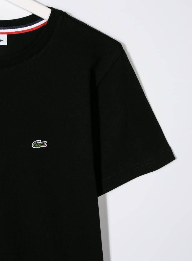 Lacoste Kids T-shirt met geborduurd logo Zwart