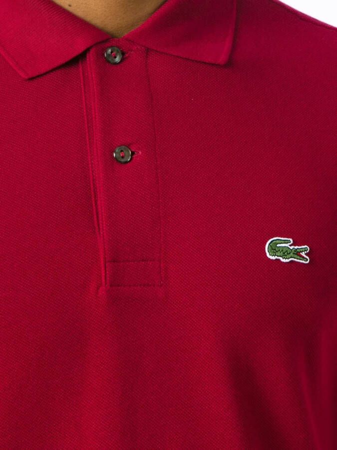 Lacoste logo embroidered polo shirt Rood