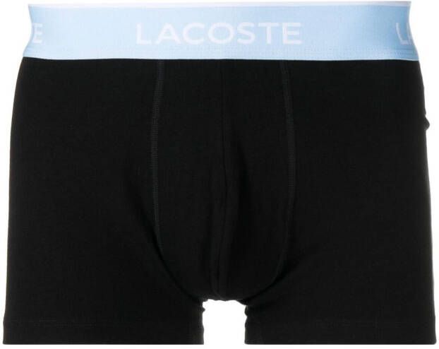 Lacoste Drie boxershorts met logoband Zwart